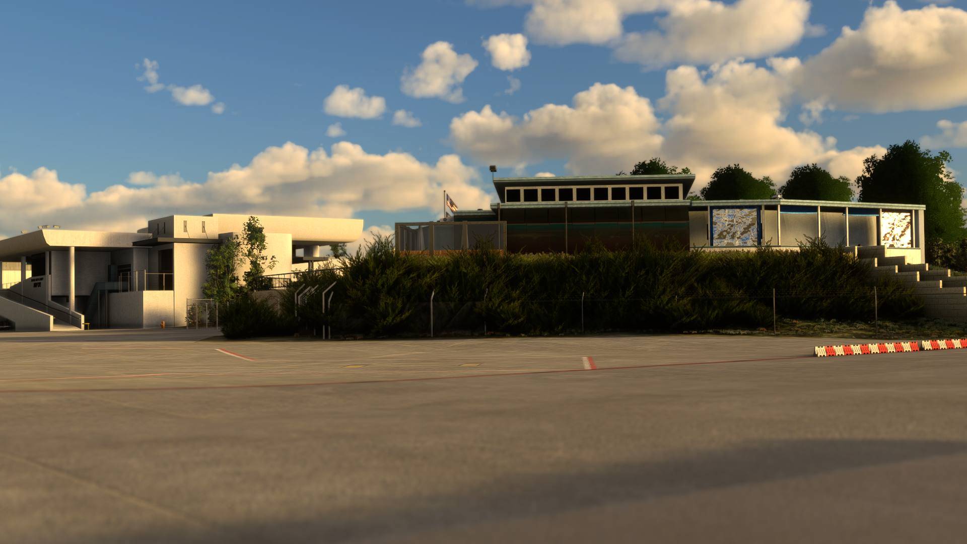 KSBP terminal building glass facade from ramp side